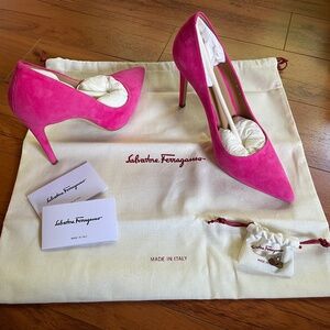 Salvatore Ferragamo Ilary X5 Pink Suede Women's Stilettos Sz 9.5